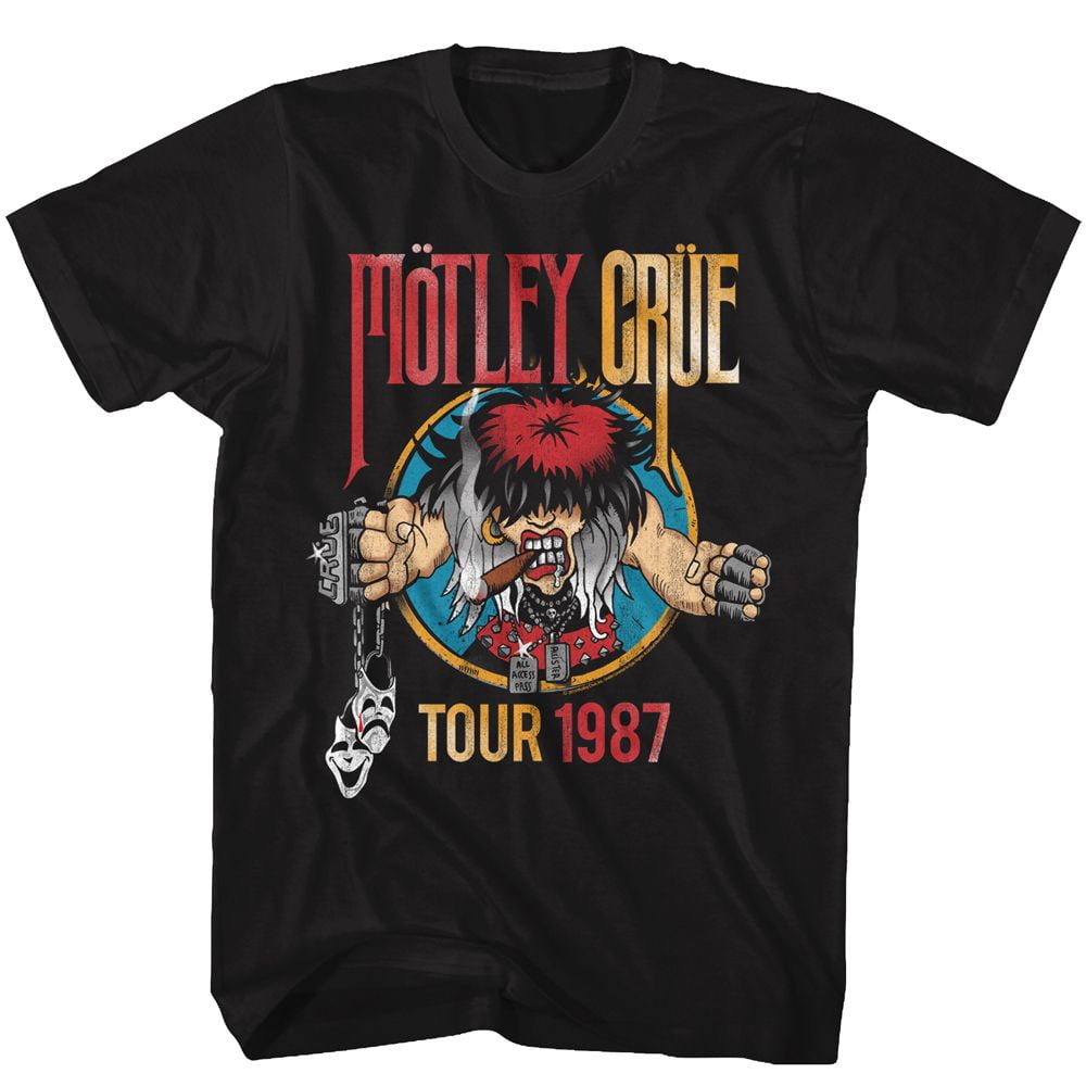 American Classics Motley Crue Tour 1987 T-Shirt, Black Cotton