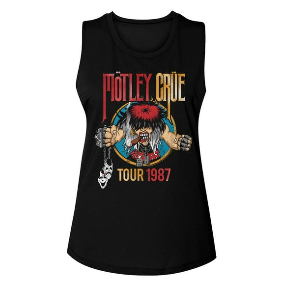Motley Crue Tour 1987 Black Junior Women's Muscle Tank Top T-Shirt