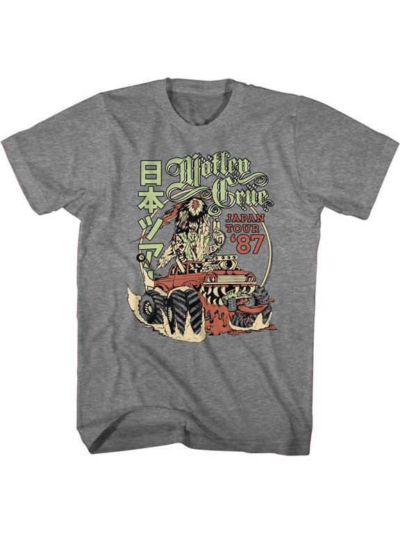 Motley Crue Tour 87 Graphite Heather Adult T-Shirt