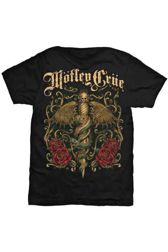 Motley Crue Unisex T-Shirt Exquisite Dagger (Large)