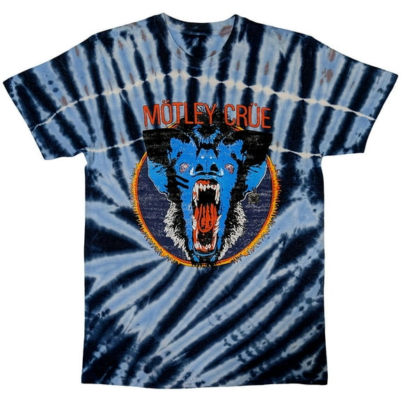Motley Crue Unisex T-Shirt Screaming Animal (Light Blue) (Wash Collection) (XX-Large)