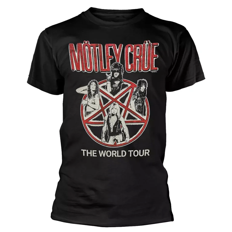 Motley Crue Vintage World Tour Black T Shirt Walmart