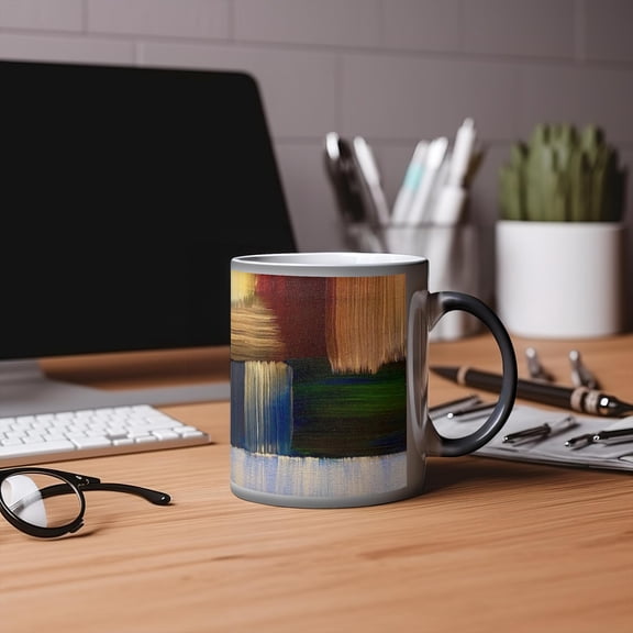 Motley Eye 11oz Color Changing Magic Coffee Mug | Heat-sensitive | Microwavable | Ceramic | Gift | Black