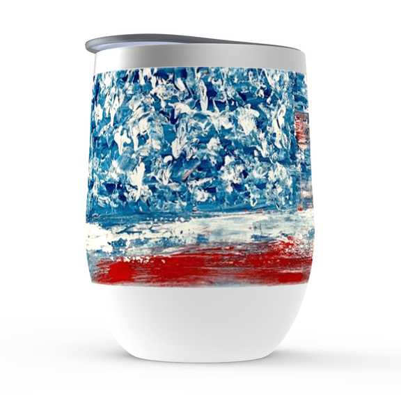 Motley Eye Stainless Steel Stemless Wine Tumbler 12oz | Gift | Bpa Free | Vacuum Insulated Double-Wall | With Lid