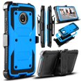 thumbnail image 1 of Moto E4 Case, Moto G5 Case, Mignova Shockproof Protection Case Cover with Swivel Belt Clip and Kickstand for Motorola Moto E (4th Generation)/Moto G (5th Generation) (Blue), 1 of 7
