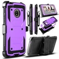 thumbnail image 1 of Moto E4 Case, Moto G5 Case, Mignova Shockproof Protection Case Cover with Swivel Belt Clip and Kickstand for Motorola Moto E (4th Generation)/Moto G (5th Generation) (Purple), 1 of 5
