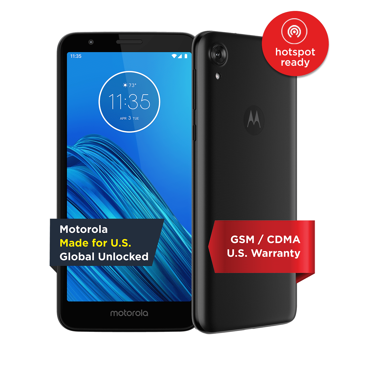 Moto E | Unlocked | Made for US by Motorola | 2/32GB | 13MP Camera | 2020 |  Blue