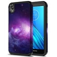 thumbnail image 1 of Moto E6 Case, Kaesar Slim Hybrid Dual Layer Shockproof Hard Cover Graphic Fashion Cute Colorful Silicone Skin Cover Armor Case for Moto E6 (Galaxy Cloud), 1 of 4