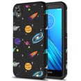 thumbnail image 1 of Moto E6 Case, Kaesar Slim Hybrid Dual Layer Shockproof Hard Cover Graphic Fashion Cute Colorful Silicone Skin Cover Armor Case for Moto E6 (Space), 1 of 5