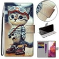 thumbnail image 1 of For Moto E6 Plus Case, Mantto PU Leather Phone Case With Hand Rope Strap Cute Painted Flip Card Wallet Credit Slots Magnetic Pattern Kickstand Cover For Motolora Moto E6 Plus, Cat, 1 of 7