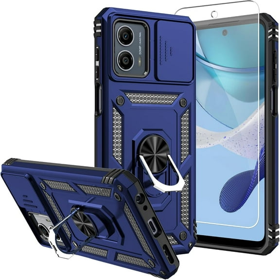 for Moto G 5G 2023 Case,[Not for 2022 Version] with Screen Protectors and Camera Cover,[Military Grade] 16ft.Drop Tested Cover with Magnetic Kickstand Protective Case for Motorola G 5G 2023, Blue