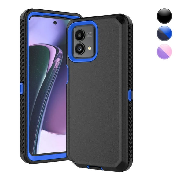 For Moto G 5G 2023 Case,Sturdy Phone Case for Motorola G 5G 2023 6.5",Njjex Full-Body Shockproof Protection Hard Plastic & Shock Absorption Rubber Rugged Bumper 3-in-1 Case Cover -Blue