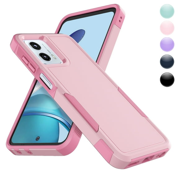 For Moto G 5G 2023 / Moto G (2023 Only) / XT2313 Case, 2 in 1 Heavy Duty Armor Shockproof Cases,Hisdou Hybrid Dual Layer Rubber Drop Protection Grip Plastic Bumper Sturdy Phone Cover -Pink