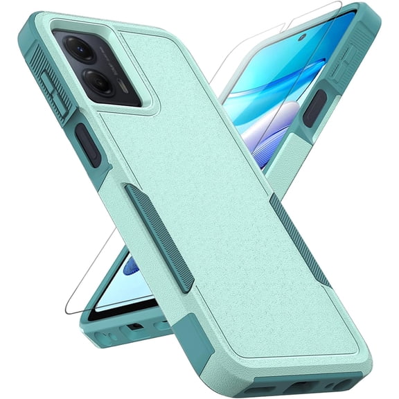 for Moto G 5G 2023 / Moto G Power 5G 2023 Case: Dual Layer Protective Heavy Duty Cell Phone Cover Shockproof Rugged with Screen Protector - Protection - Motorola Moto G 5G 2023, Green