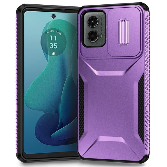 for Moto G 5G 2024 Case Dual Layer Protective Heavy Duty Camera Lens Slide Cover Shockproof Rugged Military Protection Bumper Tough Grip Phone Case For Motorola Moto G 5G 2024,Purple