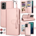 thumbnail image 1 of For Moto G 5G 2024 Case, Motorola Moto G 5G 2024 Leather Wallet Case with Card Holder and Lanyard for Women Men, eBizWare Magnetic Flip Detachable Phone Cover - Rose Gold, 1 of 9