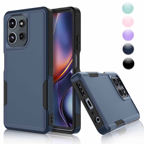 For Moto G 5G 2025 Case, 2 in 1 PC Phone Case for Motorola G 5G 2025 Case, Njjex Heavy Duty Rubber & Rugged Shockproof Full Body Protection Case Cover - Blue