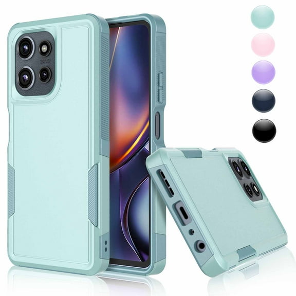 For Moto G 5G 2025 Case, 2 in 1 PC Phone Case for Motorola G 5G 2025 Case, Njjex Heavy Duty Rubber & Rugged Shockproof Full Body Protection Case Cover - Green