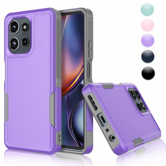 For Moto G 5G 2025 Case, 2 in 1 PC Phone Case for Motorola G 5G 2025 Case, Njjex Heavy Duty Rubber & Rugged Shockproof Full Body Protection Case Cover - Purple
