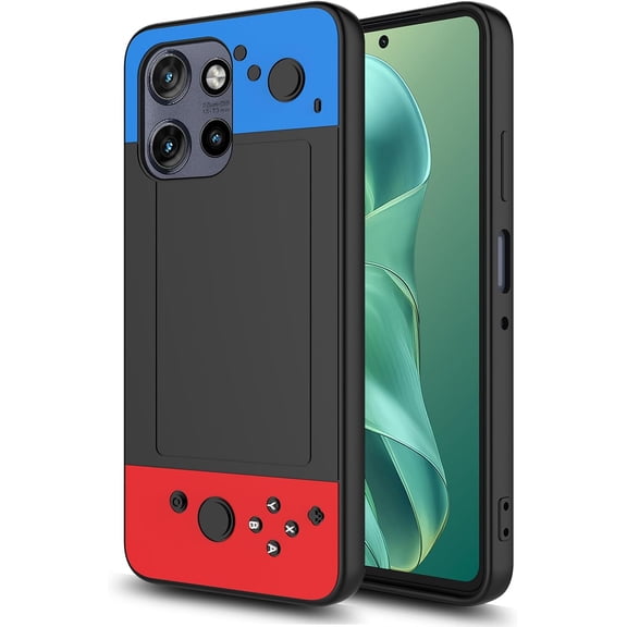 for Moto-G-5G 2025 Case/Moto G-5G-2026/Moto G Play 2026 Phone Case,3D Cartoon Cute Fun Cool Funny Video Game Design Case,Full Body Protection Cover man Women Teen Boy Girl Blue Red Black