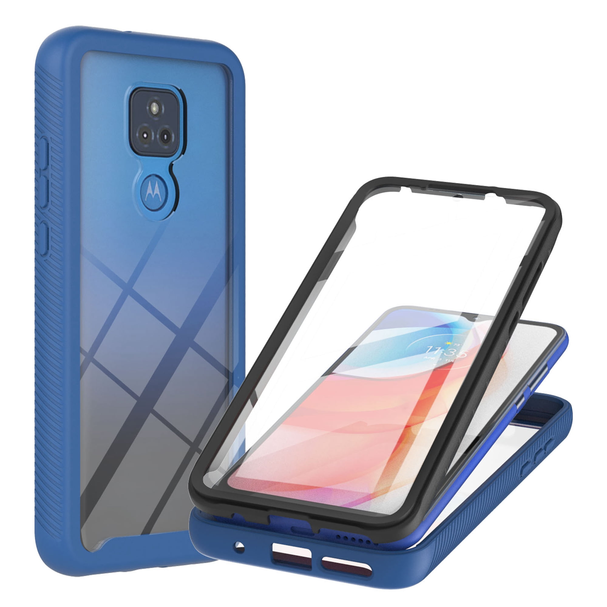 Moto G Play (2021) Case with Built-in Screen Protector, Dteck Full