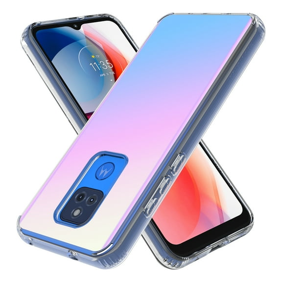 Moto G Play (2021) Case, Rosebono Bling Glitter Sparkle Laser White Ultra Transparent Fashion Cute Colorful Skin Cover Shockproof Case for Moto G Play (2021)