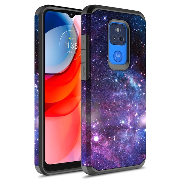 Moto G Play 2021 Case, Rosebono Slim Hybrid Shockproof Hard Cover Graphic Fashion Colorful Skin Cover Armor Case for Moto G Play 2021 (Stardust)