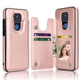 thumbnail image 1 of Moto G Play 2021 Wallet Case with Card Holder,Takfox PU Leather Kickstand Card Slots Case,Double Magnetic Clasp and Durable Shockproof Cover -Rose Gold, 1 of 7