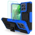 thumbnail image 1 of For Motorola Moto G Power 5G 2025 Case/Moto G Play 2025 Case with 2 Pack Screen Protector, Military Grade Shockproof Phone Case Heavy Duty Robust Bumper Cover with Kickstand, Blue, 1 of 7