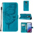 thumbnail image 1 of Moto G Power (2021) Case, Dteck Embossed Butterfly PU Leather Credit Card Slots Wallet Case with Hand Strap for Motorola Moto G Power 2021,Blue, 1 of 7