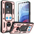 thumbnail image 1 of Moto G Power 2021 Case, with HD Screen Protector (Not Fit 2020/2022), Heavy Duty Shockproof Phone Cover with Magnetic Kickstand Ring for Motorola Moto G Power 2021, Rose Gold, 1 of 15