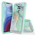 thumbnail image 1 of Moto G Power 2021 Case, Rosebono Graphic Design Shockproof Impact Resistant Protective Full-Body Rugged Clear Hybrid Bumper Case for Moto G Power 2021 (Green Marble), 1 of 4