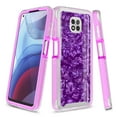 thumbnail image 1 of Moto G Power 2021 Case, Rosebono Graphic Design Shockproof Impact Resistant Protective Full-Body Rugged Clear Hybrid Bumper Case for Moto G Power 2021 (Purple Shell), 1 of 4