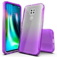 thumbnail image 1 of Moto G Power 2021 Case, Rosebono Hybrid Gradient Transparent Soft TPU Clear Skin Cover 360 Protection Case For Motorola Moto G Power 2021 (Purple), 1 of 4