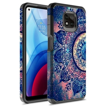 Moto G Power 2021 Case, Rosebono Slim Hybrid Shockproof Hard Cover Graphic Fashion Colorful Skin Cover Armor Case for Moto G Power 2021 (Mandala)