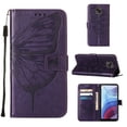 thumbnail image 1 of Moto G Power 2021 Wallet Case, Embossed Butterfly PU Leather Credit Card Holder Slots Full Body Protection Kickstand Flip Folio Shockproof TPU Phone Cover for Motorola Moto G Power 2021, Purple, 1 of 8