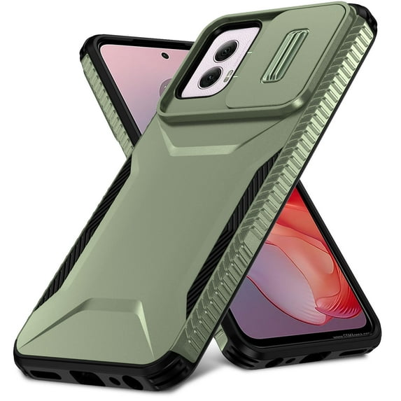 for Moto G Power 2022 Case Dual Layer Protective Heavy Duty Camera Lens Slide Cover Shockproof Rugged Military Protection Bumper Tough Grip Phone Case For Motorola Moto G Power 2022,Darkgreen