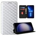 thumbnail image 1 of For Moto G Power (2022) Wallet Case with RFID Blocking ID Credit Card Holder, Luxury Diamond Patterned Shiny PU Leather Magnetic Folio Book Flip Kickstand Shockproof Phone Case, Silver, 1 of 8