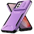 thumbnail image 1 of for Moto G Power (2023) Case with Built-in Camera Lens Slide Cover, Heavy-Duty Shockproof Rugged Case Heavy Duty Bumper Shockproof Phone Cover for Moto G Power (2023),Purple, 1 of 7