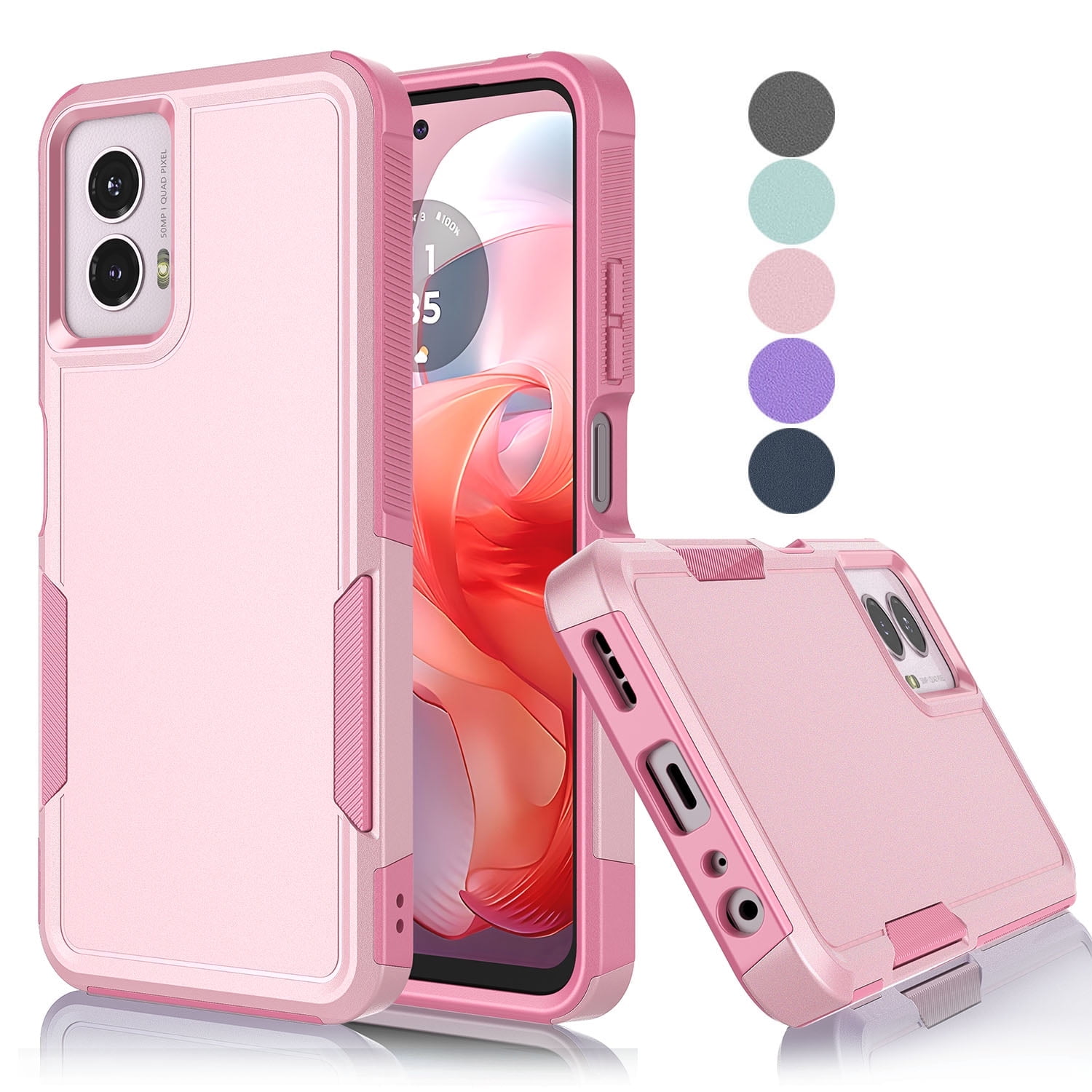 For Moto G Power 5G 2024 Case ,Sturdy Phone Case for Motorola Moto G Power  5G 2024, Tekcoo Shockproof Protection Heavy Duty Armor Hard Plastic &  Rubber Rugged Bumper 2-in-1 Case Cover -