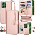 thumbnail image 1 of For Moto G Power 5G 2025 Case, Motorola Moto G Power 5G 2025 Wallet Case with Card Holder and Lanyard for Women Men, Ebizware Magnetic Flip Detachable Leather Cell Phone Cover - Rose Gold, 1 of 8