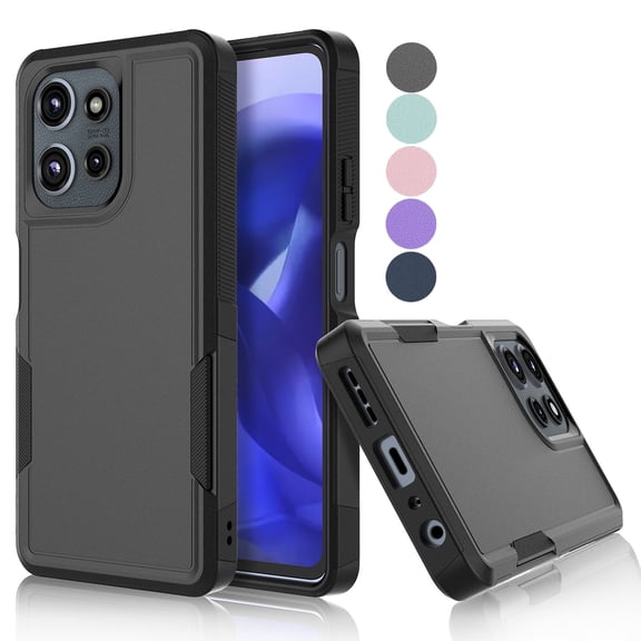 For Moto G Power 5G 2025 Case ,Sturdy Phone Case for Motorola Moto G Power 5G 2025, Tekcoo Shockproof Protection Heavy Duty Armor Hard Plastic & Rubber Rugged Bumper 2-in-1 Case Cover - Black