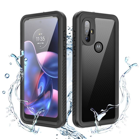 Moto G Power Case Waterproof, IP68 Waterproof Dustproof Shockproof Build-in Screen Protector Full Body Protection Case Cover for Motorola Moto G Power 2022 6.5" - Black