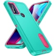 thumbnail image 1 of for Moto G Pure Case, Moto G Power 2022 Phone Case with Built in Kickstand, Shockproof/Dustproof/Drop Proof  Grade Protective Cover for Moto G Power 2022,Light Blue/Rose, 1 of 14