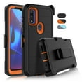 thumbnail image 1 of for Moto G Pure / G Power 2022 Case, Built-in Screen Protector Case with Belt Clip Holster Heavy Duty Rugged Shockproof Full Body Protection Kickstand Cover -Orange, 1 of 8