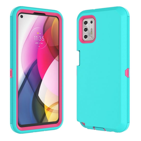 Moto G Stylus 2021 4G case, Takfox 3 in 1 Dual Layer Shockproof Drop Protection Outdoor Sports Tough Hybrid Bumper Rugged Rubber Cover Defend Matte Armor Phone Case Turquoise