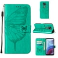thumbnail image 1 of Moto G Stylus (2021) Case, Dteck Embossed Butterfly PU Leather Credit Card Slots Wallet Case with Hand Strap for Motorola Moto G Stylus 2021, Green, 1 of 7
