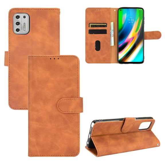 Moto G Stylus 2021 Case, PU Leather Wallet Flip Card Slots Cover Money Pocket Magnetic Closure Stand Kickstand Folio Phone Protective Case for Motorola Moto G Stylus 2021, Brown