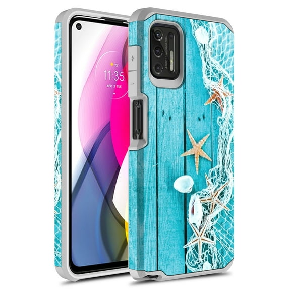 Moto G Stylus 2021 Case, Rosebono Slim Hybrid Shockproof Hard Cover Graphic Fashion Colorful Skin Cover Armor Case for Moto G Stylus 2021 (Starfish)