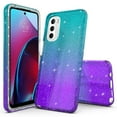thumbnail image 1 of Moto G Stylus 2022 4G Case, Rosebono Hybrid Glitter Sparkle Transparent Colorful Gradient Skin Cover Case For Moto G Stylus 2022 4G (Teal/Purple), 1 of 4